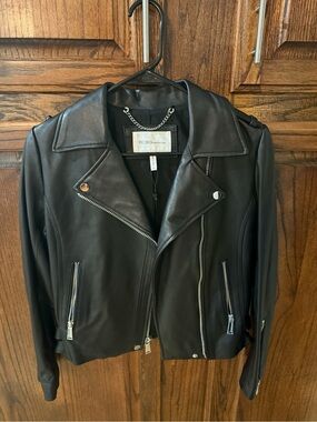 NWOT BCBGeneration Black Lamb Leather Moto Jacket